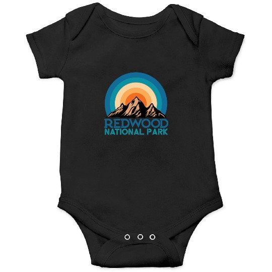 Cool Vintage Retro Redwood National Park Mountain Onesies