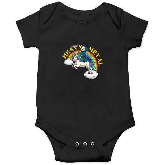 Skeleton Unicorn Rainbow Metal Music Heavy Rock Onesies