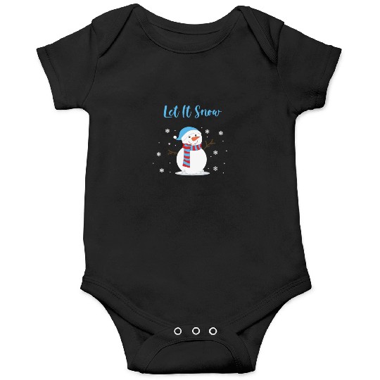 Xmas Christmas Let it Snow Snowman Snowflakes Onesies