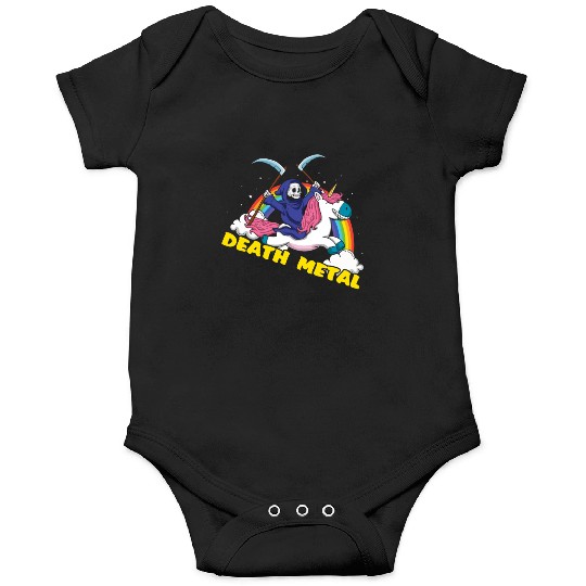 Skeleton Unicorn Rainbow Metal Music Lover Onesies