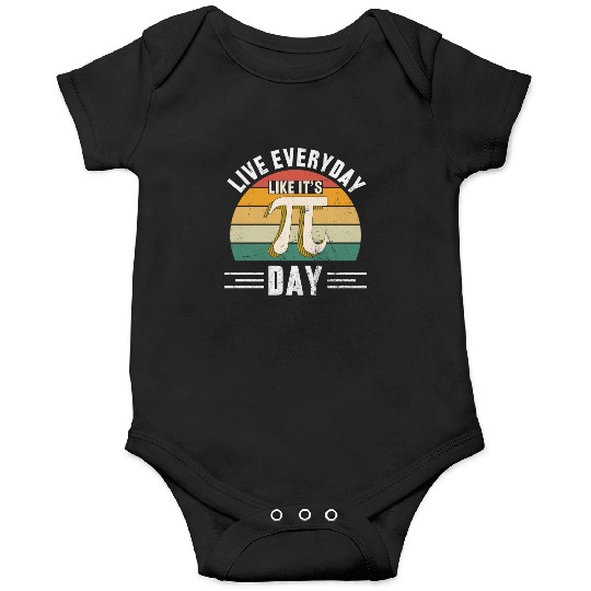 Live Every Day Like it's Pi-Day - Funny Vintage Pi Onesies