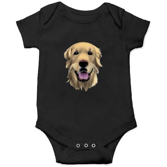 Beautiful Golden Retriever Illustration Onesies