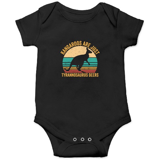 Funny Kangaroo Are Just Tyrannosaurus Deers Retro Onesies