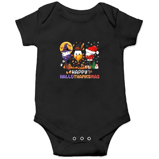 Hallothanksmas Halloween Thanksgiving Christmas Onesies