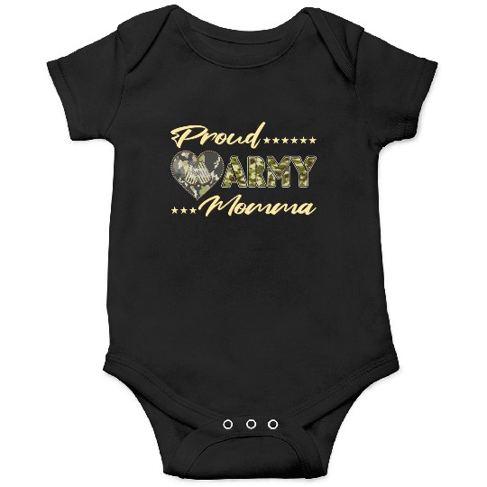 Proud Army Momma Us Flag Dog Tags Military Mom Fam Onesies