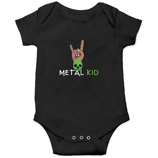 Rock Sign Rock Hand Metal Kid Music Lover Skeleton Onesies