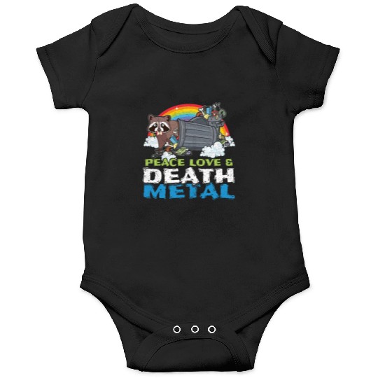 Trash Racoon Love Peace Metal Music Heavy Rock Onesies