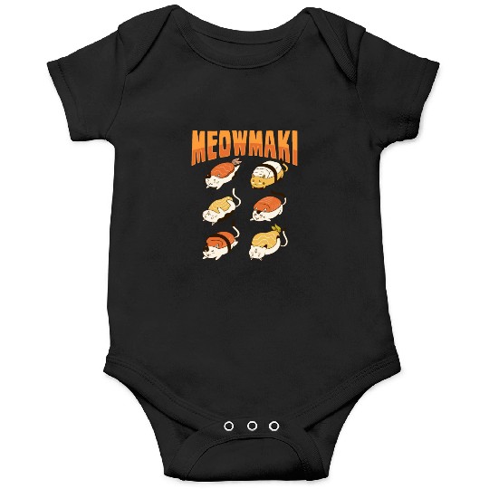 Cat Sushi Meow Design for a Cat Lady or Cat Mom Onesies
