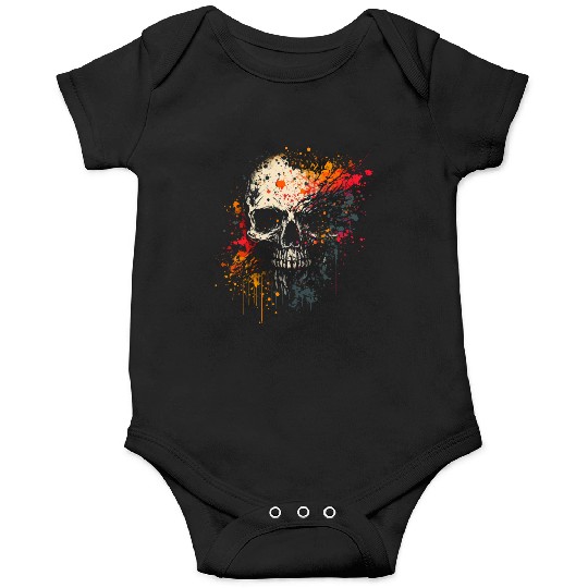 Ink Splatter Skull Onesies