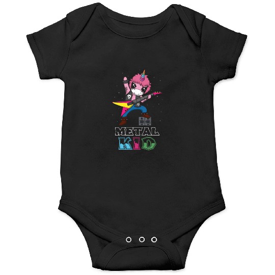 Rocker Unicorn Guitar Metal Kid Music Heavy Rock Onesies