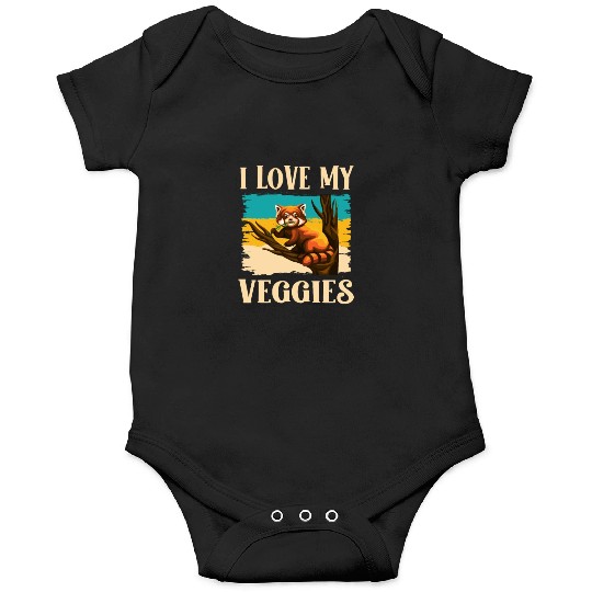 I Love My Veggies Red Panda Zookeeper Wildlife Onesies