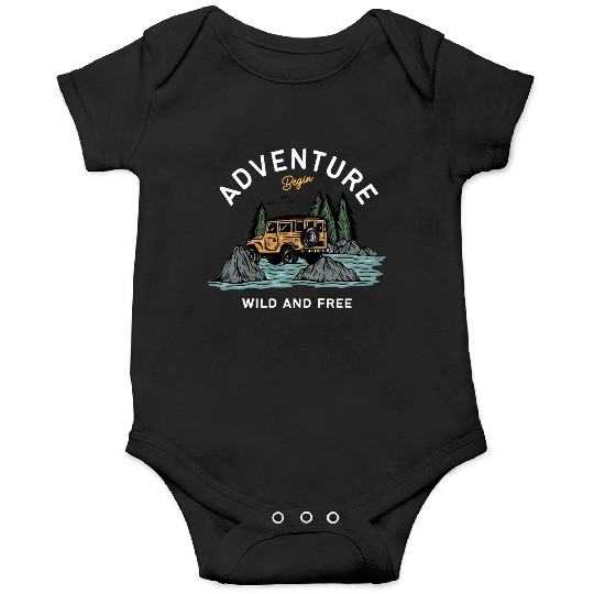 Light Blue Illustration Adventure Onesies