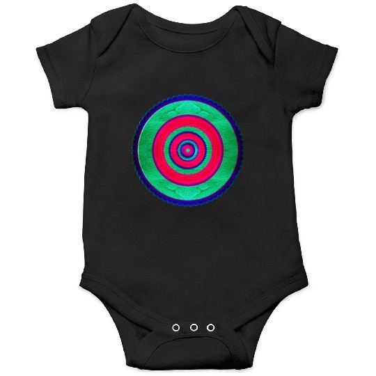 Green-Pink Circle Geometric Pattern Onesies