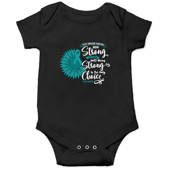 Cervical Cancer Awareness Month Teal Sunflower Onesies
