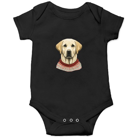 Festive Labrador Retriever in a Christmas Sweater Onesies