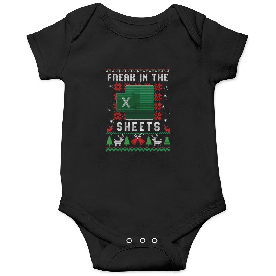 Freak In The Sheets Excel Ugly Christmas Sweater Onesies