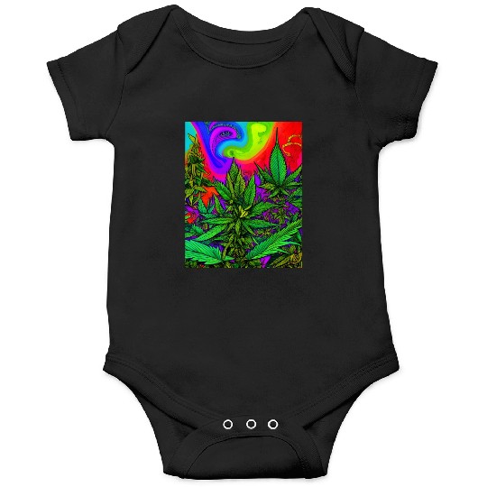 Psychedelic cannabis land Onesies