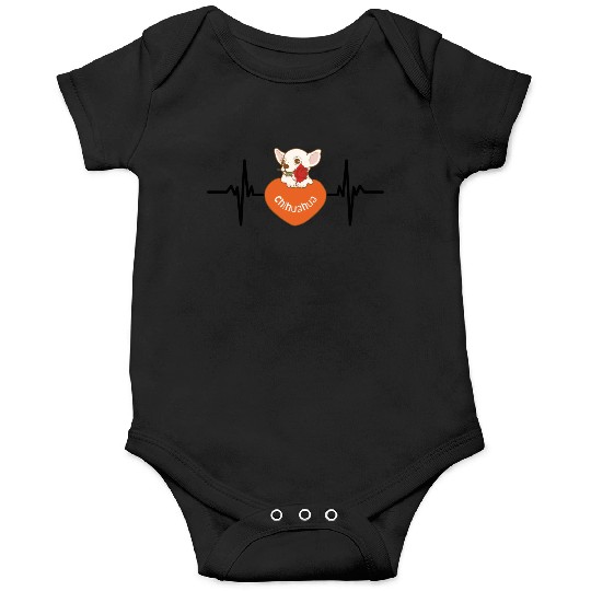 Heart Beat Chihuahua, when give the rose to belove Onesies