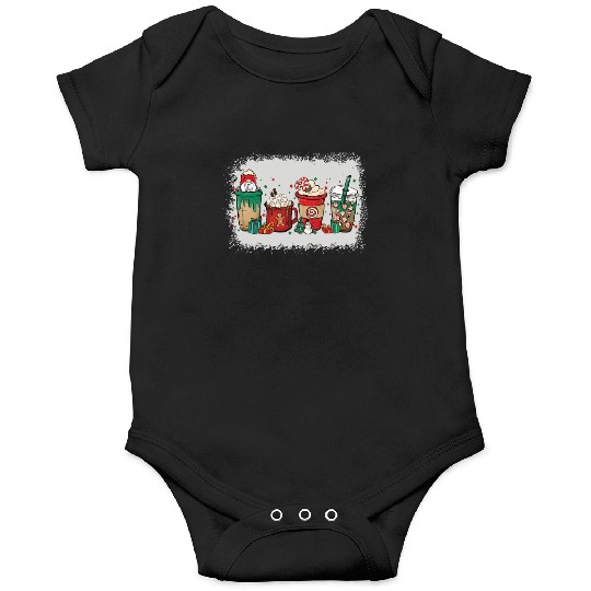 Christmas Coffee Cup Bleached Onesies