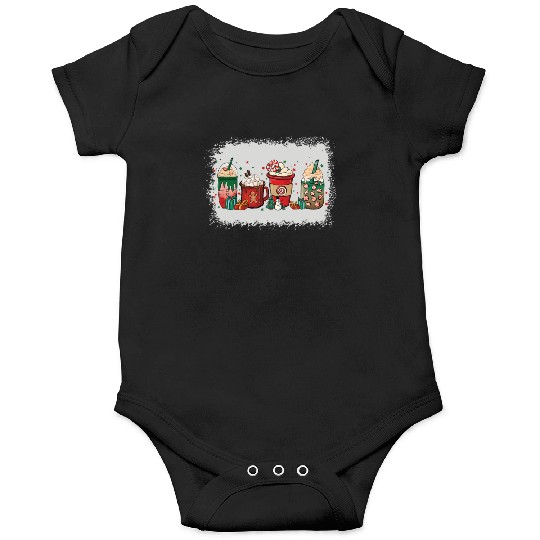 Christmas Coffee Cup Bleached Onesies
