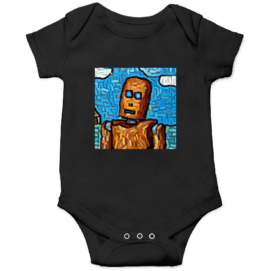 a van gogh painting of a cyberpunk robot 4 Onesies