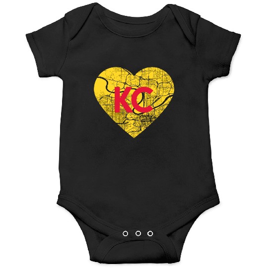 I Love Kansas City Football Kc Heart Map Onesies