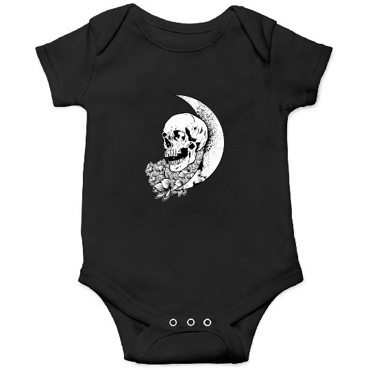 Skull Moon Grunge Goth Occult Gothic Aesthetic Wic Onesies