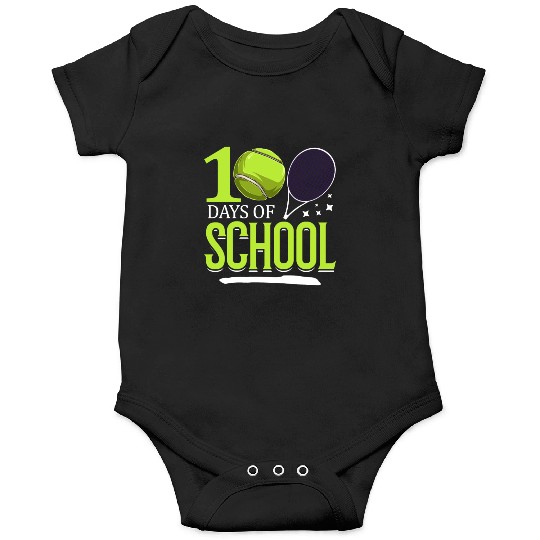 100 Days Of School Tennis Sports Game Athletic Onesies