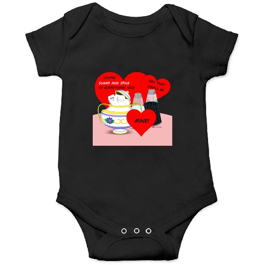Sugar and Spice - Old Fashioned Valentine Card Art Onesies