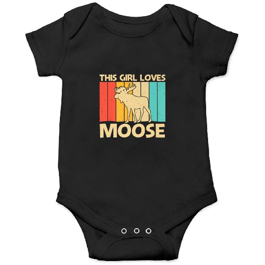 Cool Moose Design For Girls Kids Moose Deer Bull Onesies