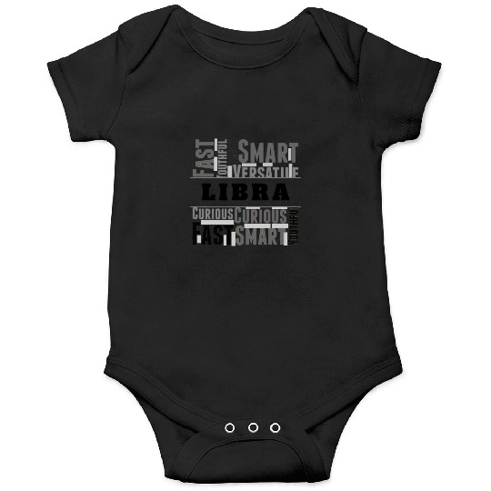 Libra Zodiac Star Sign Word Cloud Square Monochrom Onesies