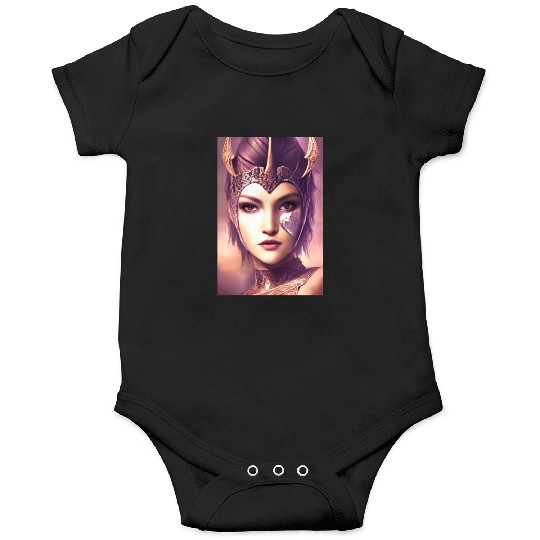 Warrior princess wearing gothic plate dark fantasy Onesies