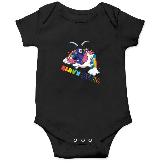 Metal Heavy Unicorn Skeleton Rocker Rock Heavy Onesies