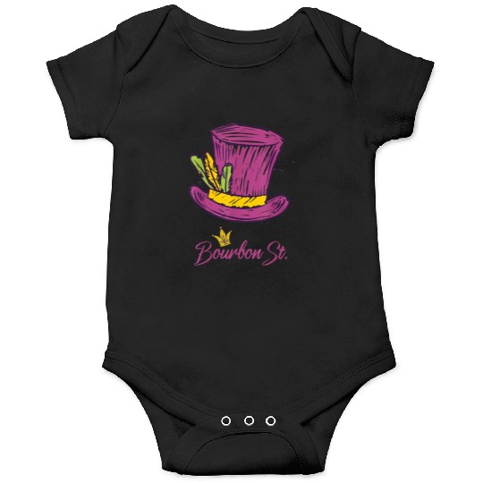 Bourbon Street Mardi Gras New Orleans French Quart Onesies