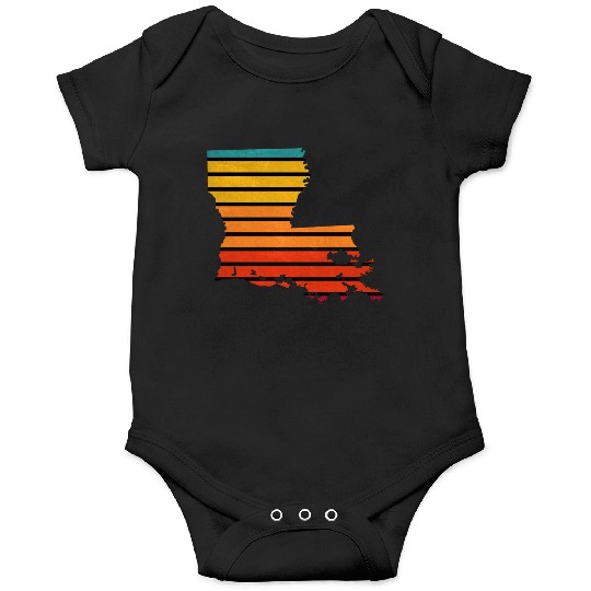 Louisiana sticker retro Onesies