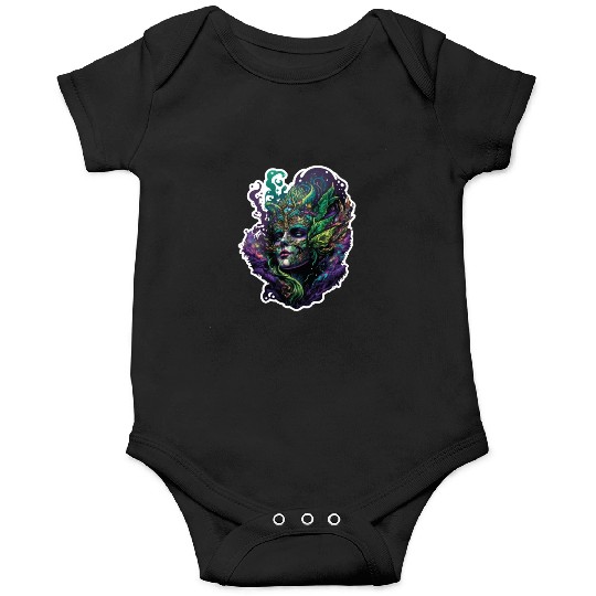 Mardi Gras Mask Queen Onesies
