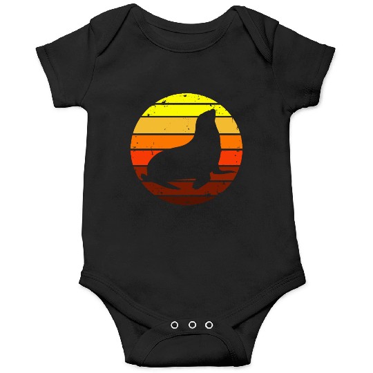 Sealion Sunset Silhouette Summer Sea Lion Onesies