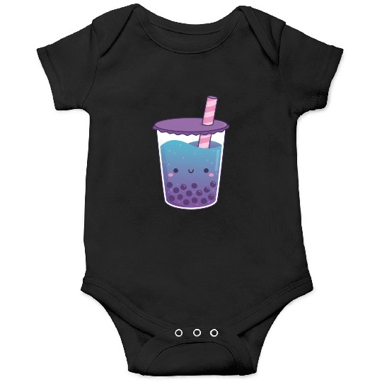 Cute Galaxy Butterfly Pea Flower Boba Tea Doodle Onesies