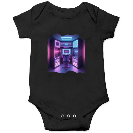 Future Isometric Room Gamer Studio Onesies