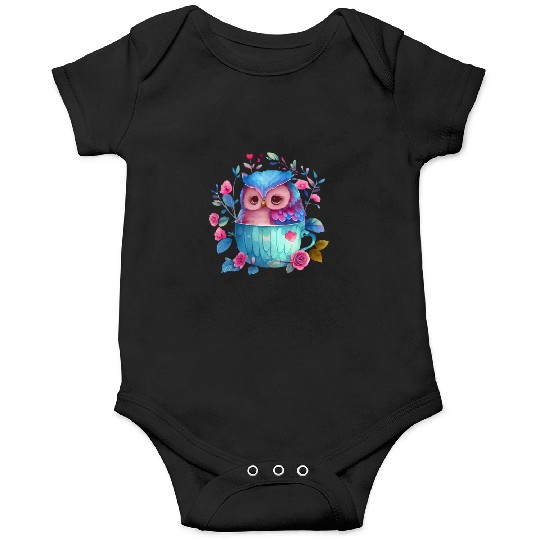 Owl Animal Cute Wild Bird Zoo Forest Nature Child Onesies