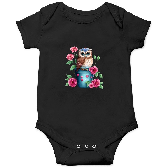 Owl Animal Cute Wild Bird Zoo Forest Nature Child Onesies