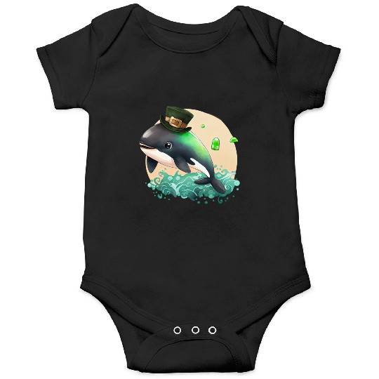 St Patrick's Day Irish Cute Orca Saint Patrick Onesies