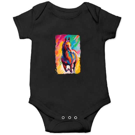 Beautiful Wild Horse Running Art Onesies