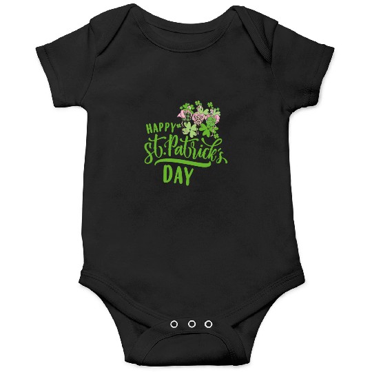 Happy St Patricks Day Irish Flamingo Onesies