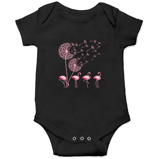 Flower Dandelion Tropical Bird Pink Flamingo Onesies
