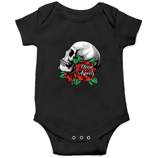 CA SKULL AND ROSES Onesies