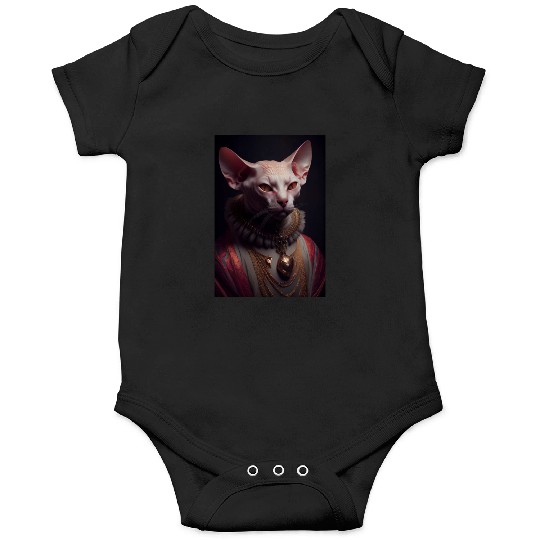 Sphynx King Cat Breed Portrait Royal Renaissance A Onesies
