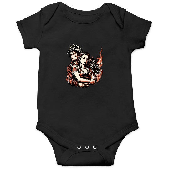 Firefighter Thin Red Line Wife Onesies
