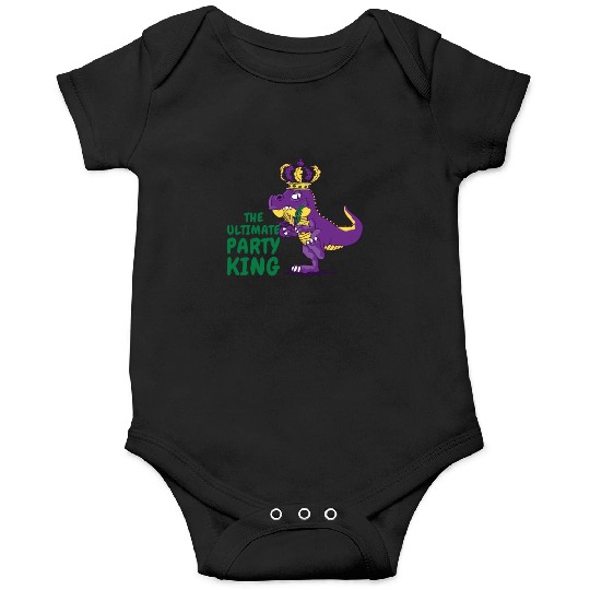 Mardi Gras Carnival T-rex Dinosaur Party King Onesies