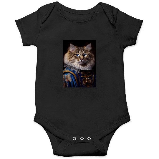 American Bobtail Cat Breed Portrait Royal Renaissa Onesies